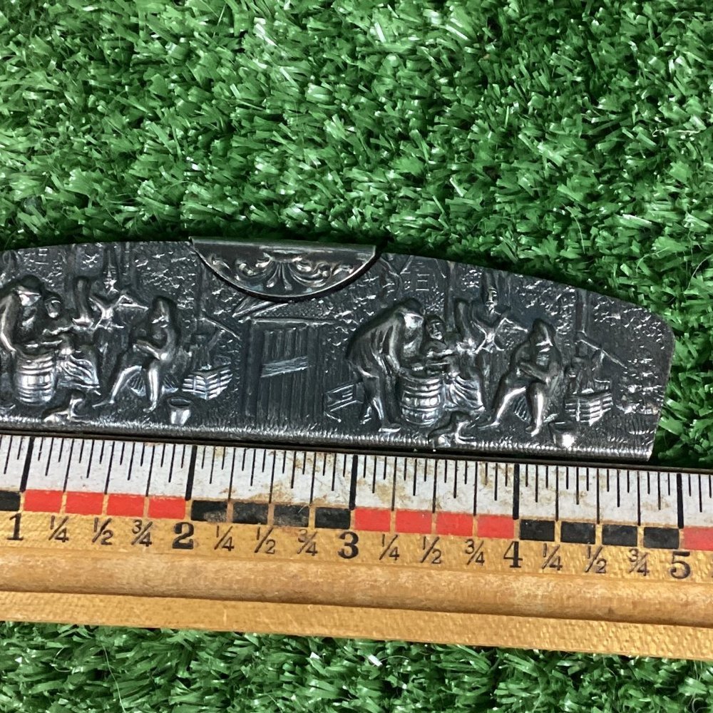 Antique Denmark Silverplate Compact Comb w/ Shell Case - Picture 13 of 14